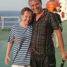 Marion and Alfred after the Equator Baptism